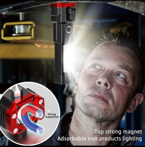 Versatile High-Power LED Flashlight: Rechargeable and Multifunctional for Your Lighting Needs(1200 mh) .