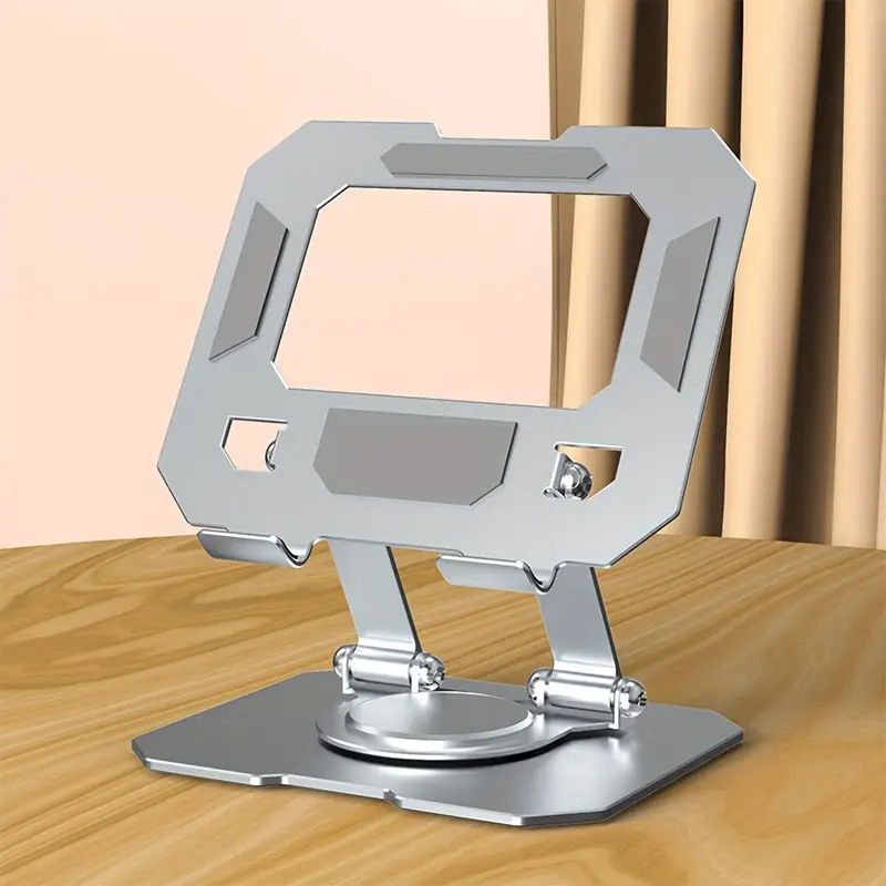 360° Rotating Metal Tablet & Mobile - Adjustable, Foldable, and Portable Desk Mount with Cooling Design for Phones, Tablets, and Small Devices, Device Cooling Stand | Stainless Steel Stand, Tablet Holder Stand - Random Color - Image 10