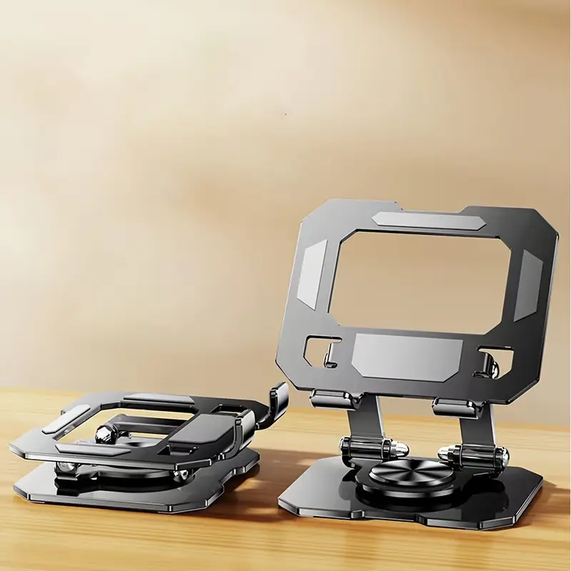 360° Rotating Metal Tablet & Mobile - Adjustable, Foldable, and Portable Desk Mount with Cooling Design for Phones, Tablets, and Small Devices, Device Cooling Stand | Stainless Steel Stand, Tablet Holder Stand - Random Color - Image 11