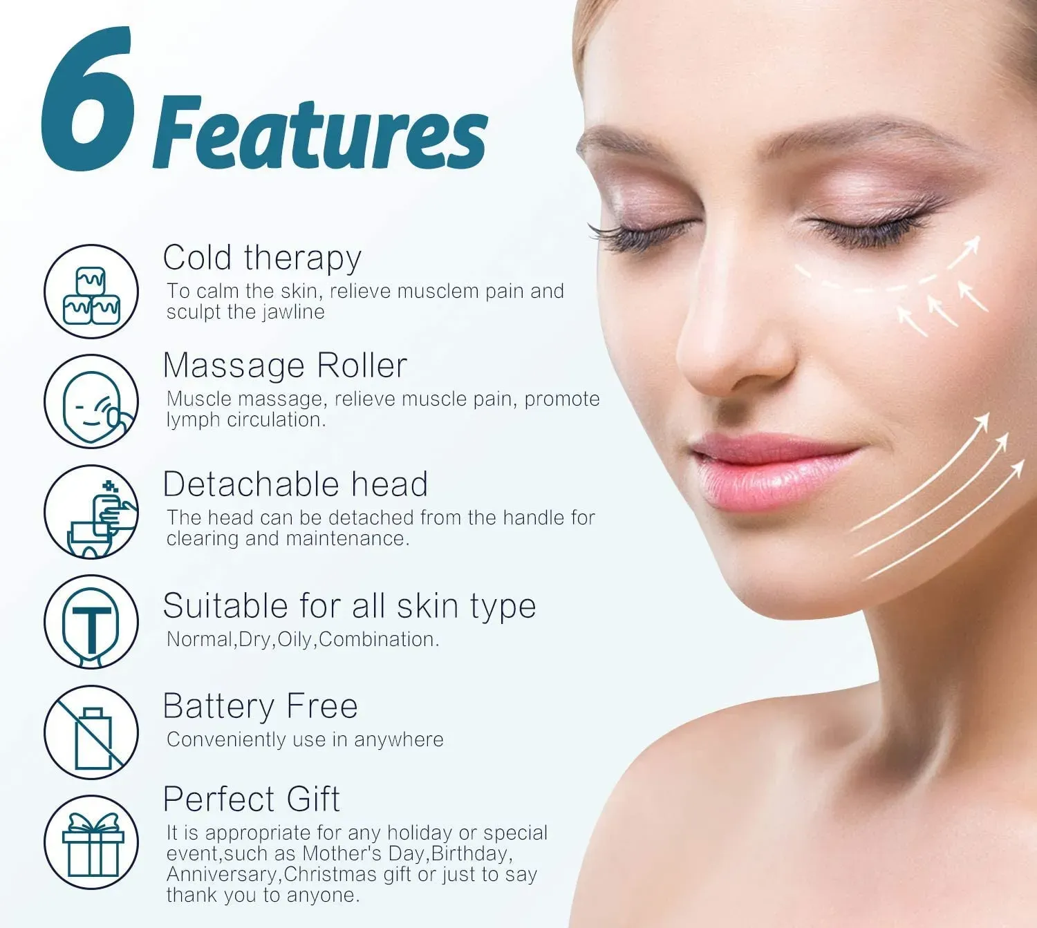 MARZAHAR Ice Roller for Face & Eye Puffiness Relief, Cold Gel Ice Face Roller Massager - Ice Roller Cool Roller For Face Eye Body Facial Shaping Anti Wrinkle Ice Roller Massager Smooth Skin ( Random Color ) - Image 11