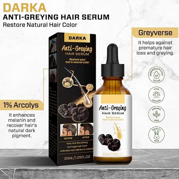 Hair Darkening Se-Rum, Darka Anti-greying Hair Se-Rum, Nutrient Natural Darkening Se-Rum 30 ML - Image 4