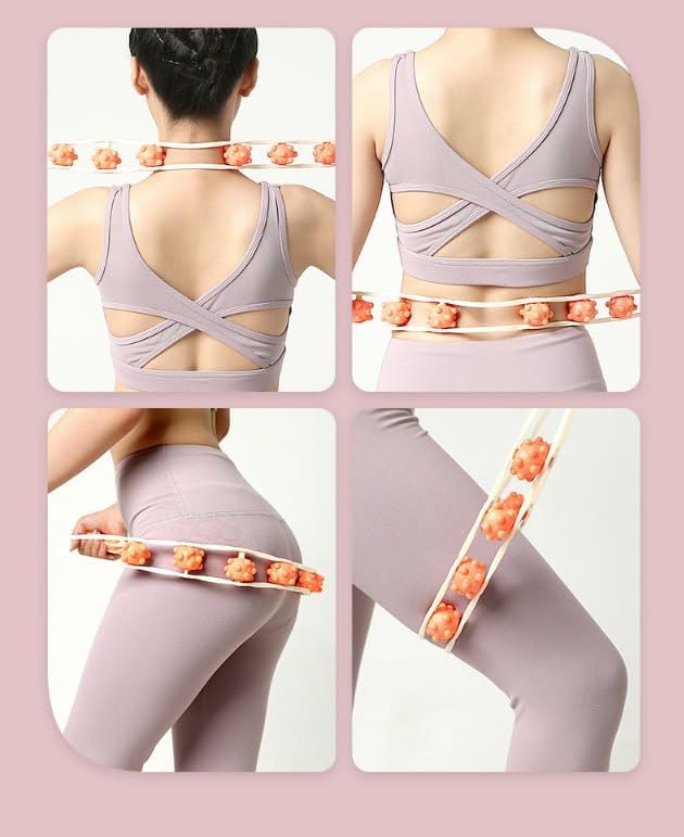 Multifunctional Bump Ball Full body massager | Muscle Relaxation Body Massage 8 Balls Ergonomic Handle Roller (Random color) - Image 9