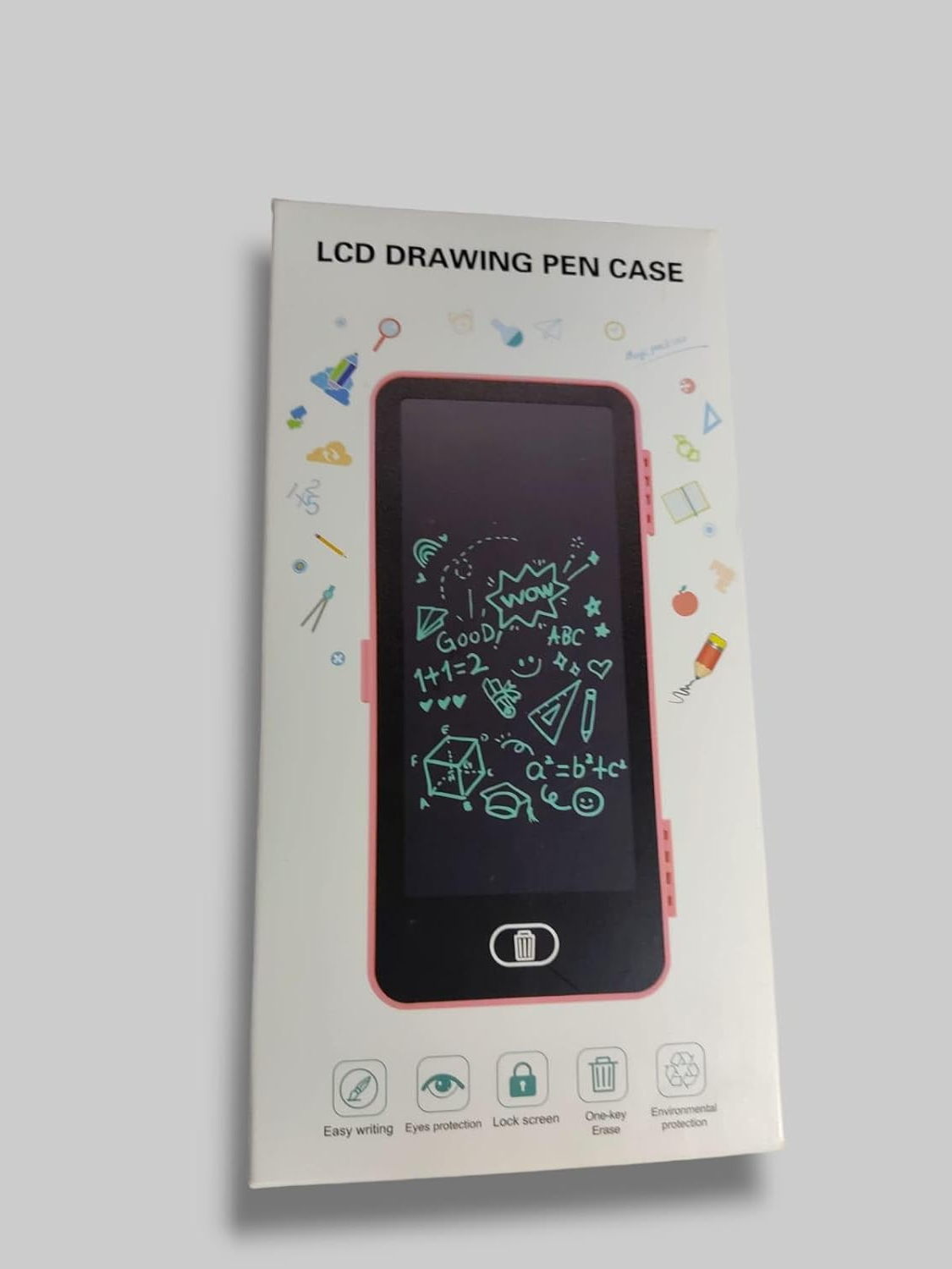 LCD Drawing Pen Case Easy Writing with Eye Protection, Lock Screen, Large Space LCD Drawing Pen Case-One Key Erase (Random Color) - Image 7
