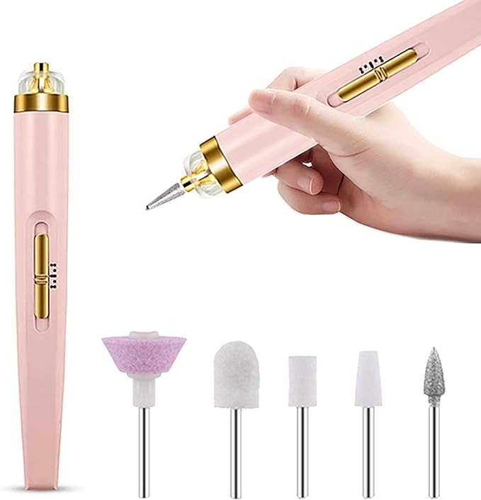 5 IN 1 Professional Manicure Nail | Salon Nail Finishing Touch | Nail Grinding, Burnishing Machine | Full Manicure and Pedicure Tool - Random Color - Image 6