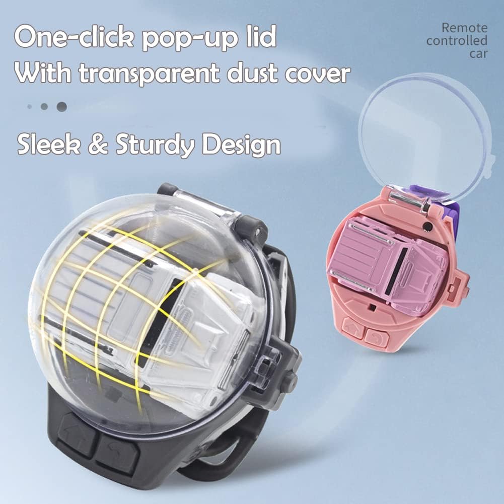 Mini Car with Remote Control Mini Remote Control Car Watch Racing Car USB Charging Cartoon RC Small Car  Kids Toys  (random color ) - Image 4