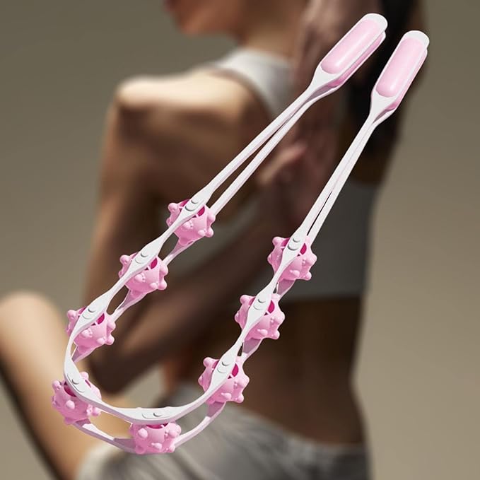 Multifunctional Bump Ball Full body massager | Muscle Relaxation Body Massage 8 Balls Ergonomic Handle Roller (Random color) - Image 11