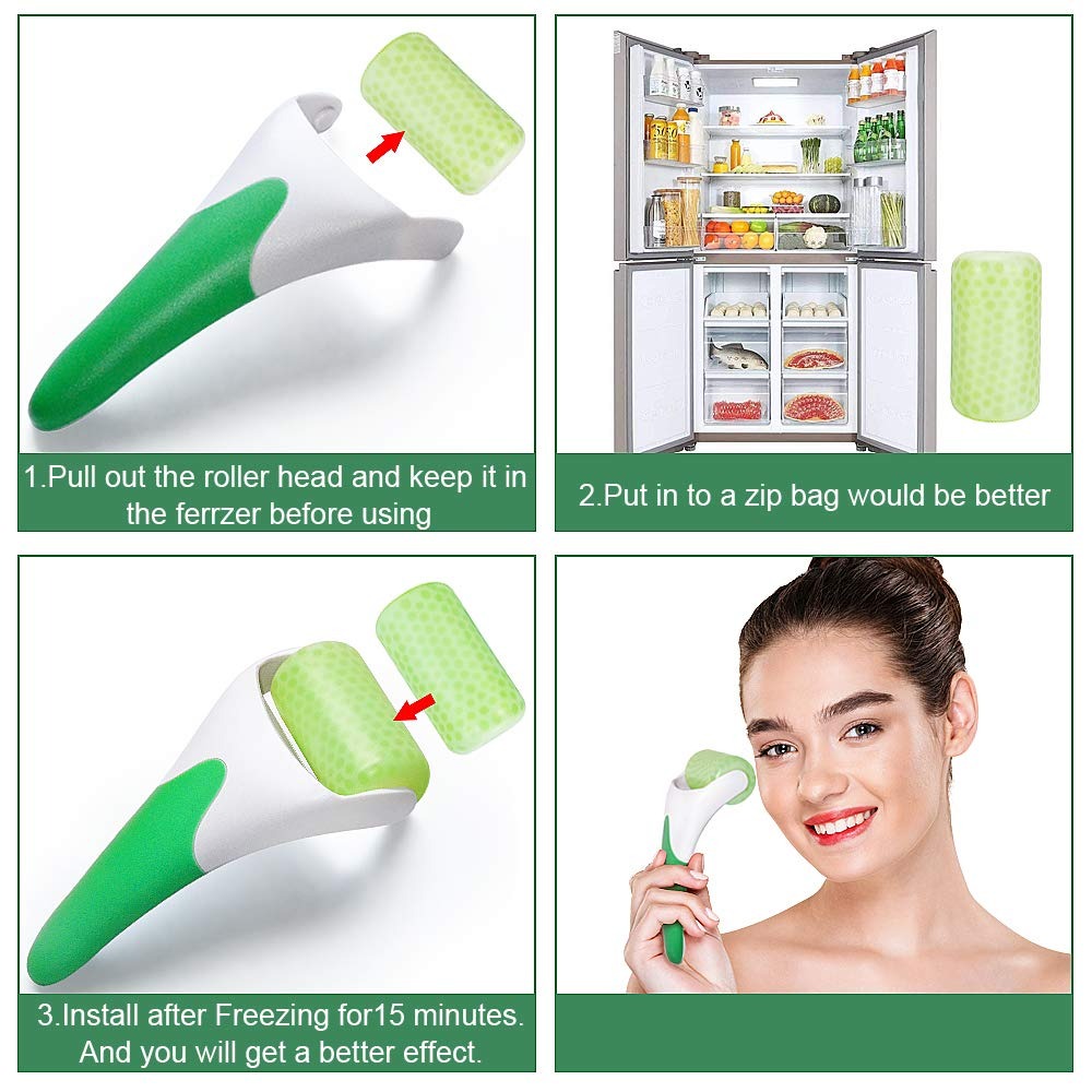 MARZAHAR Ice Roller for Face & Eye Puffiness Relief, Cold Gel Ice Face Roller Massager - Ice Roller Cool Roller For Face Eye Body Facial Shaping Anti Wrinkle Ice Roller Massager Smooth Skin ( Random Color ) - Image 2