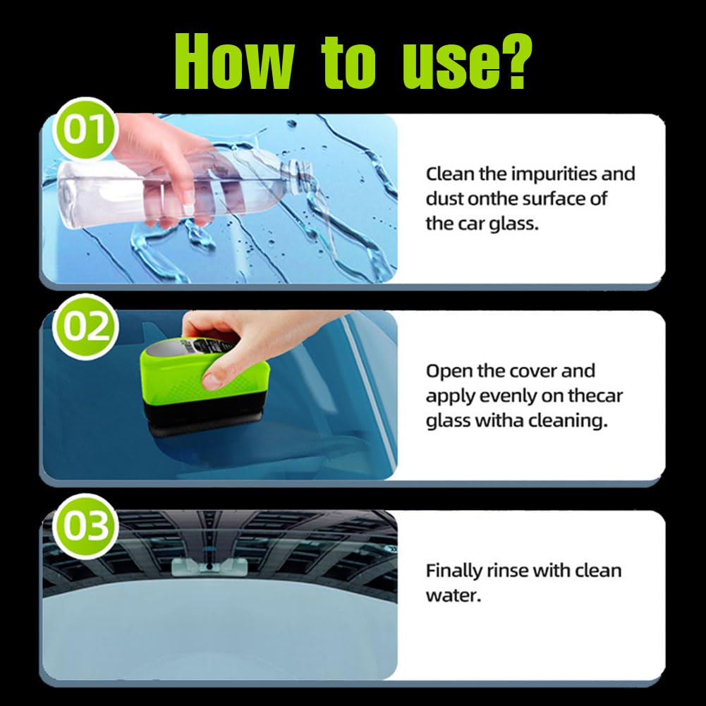 1Pc Oil Film Brush 2.0, Clear Vision Glass Cleaner, Clearview Shield Clear Vision Windshield Cleaner, Oil Film Cleaning Brush for Car Windows - Image 5