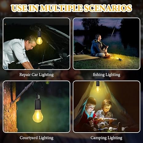 Rechargeable Portable LED Camping Lantern, Tent Lamp with Clip Hook, Essentials Tent Accessories Emergency Camping Lights for Backpacking Camping Hiking Fishing Hurricane Outage type -c charging-Rechargeable Led Light - Image 5