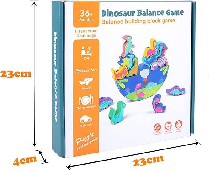Dinosaur Toy from 3 Years Wooden Toy Stacking Game Wooden Balancing Stacking Stones Game 3D Montessori Threading Game Wooden Toy Motor Skills Toy Learning Toy Gifts for Children - Image 7