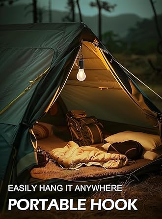 Rechargeable Portable LED Camping Lantern, Tent Lamp with Clip Hook, Essentials Tent Accessories Emergency Camping Lights for Backpacking Camping Hiking Fishing Hurricane Outage type -c charging-Rechargeable Led Light - Image 4