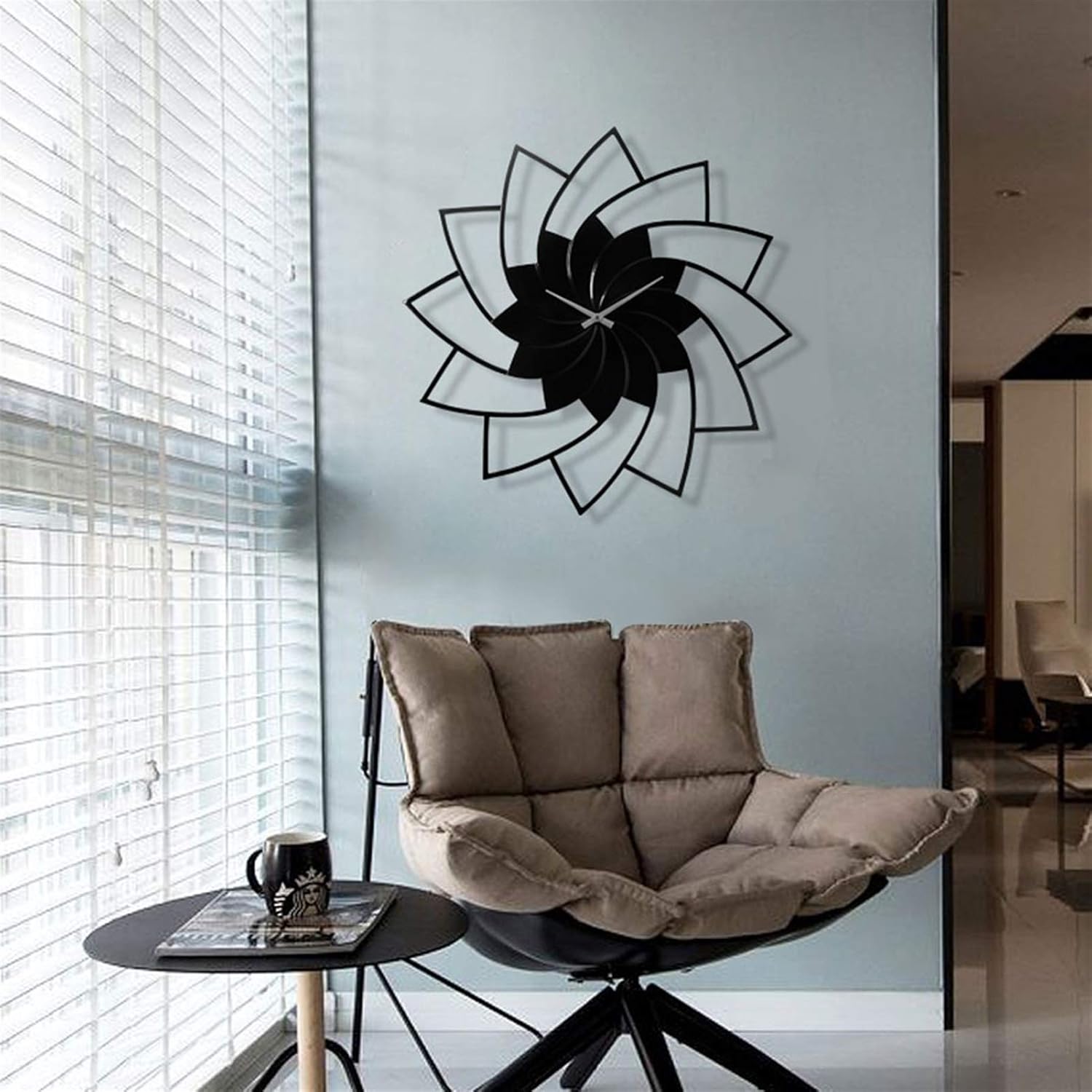 3D WOODEN FLORAL WALL CLOCK Modern Home Decorations for Living Room,Bedroom - Image 5
