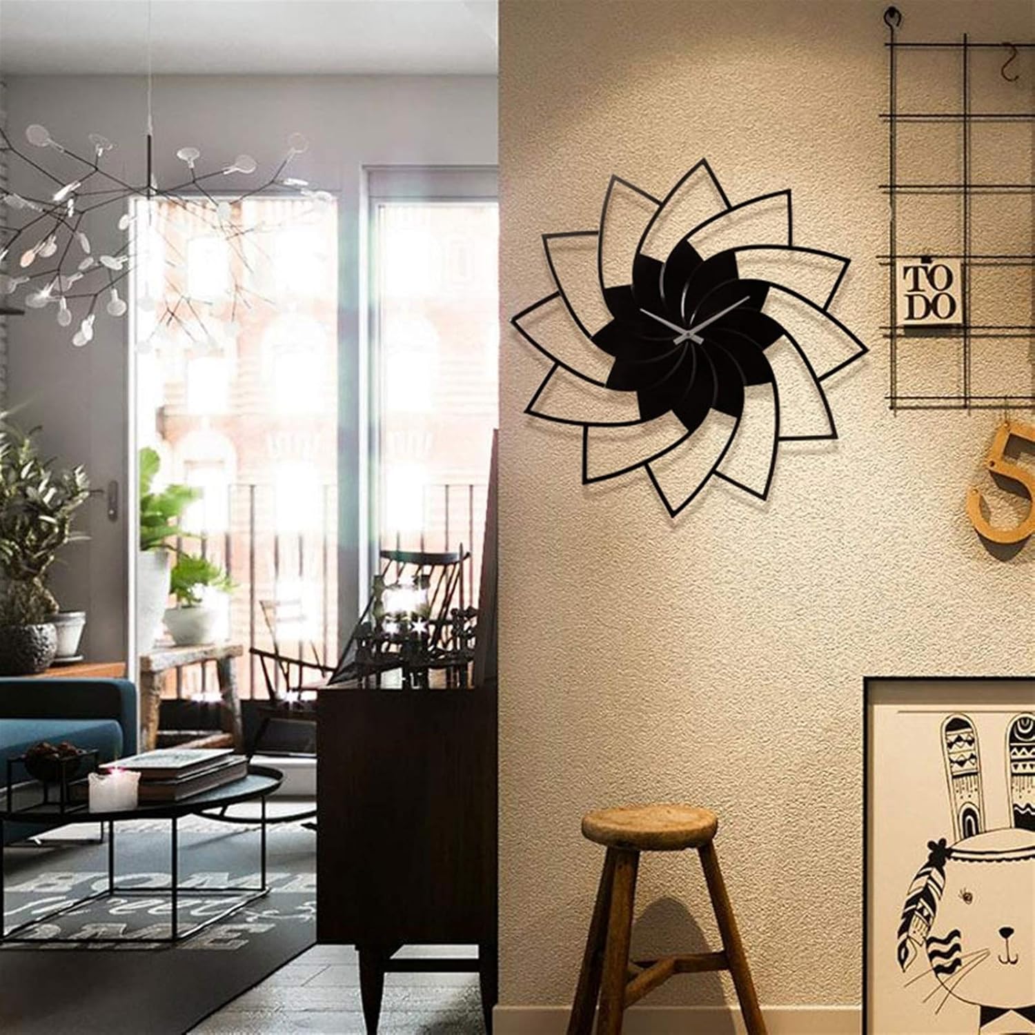 3D WOODEN FLORAL WALL CLOCK Modern Home Decorations for Living Room,Bedroom - Image 6