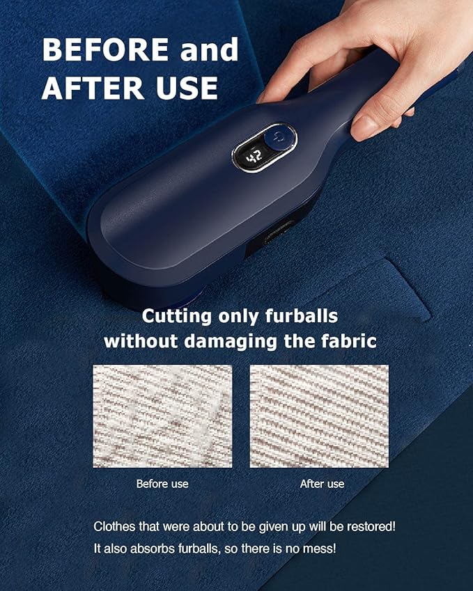 Electric Fabric Lint Shaver Fuzz Remover, LCD Display (Random color) - Image 3