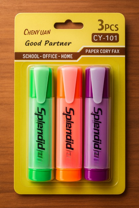 Pack of 3 Highlighters - Vibrant, Long-Lasting, Smooth Ink for Study, Office & Creative Use - Image 6