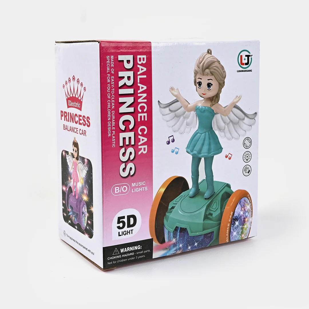 Princess Balance Car With Light & Music | Best Quality Princess Doll | Doll For Baby Girls | Random Color - Image 4