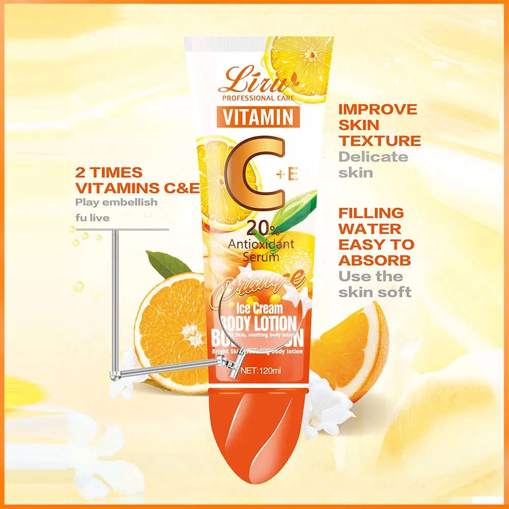 Liru Vitamin C + E 20% Antioxidant Serum Body Lotion – Orange Ice Cream Formula for Bright & Soothing Skin (120ML) - Without Box - Image 5