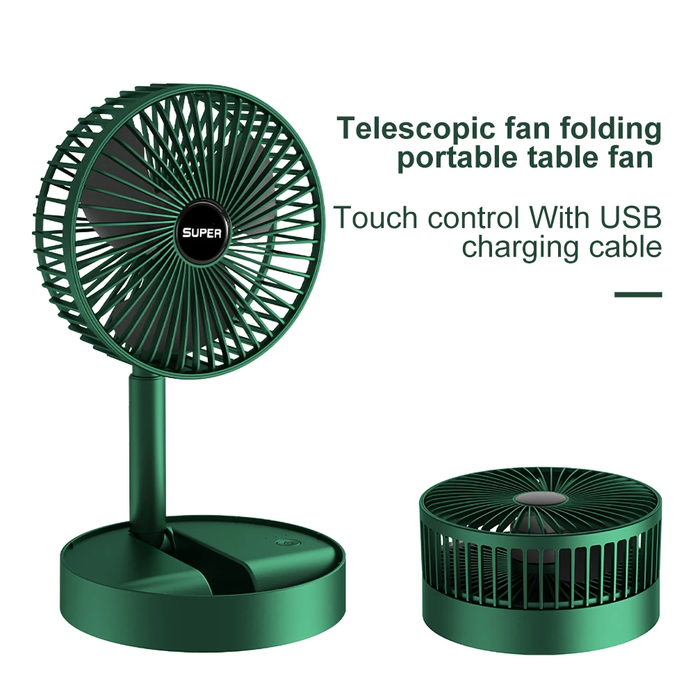 Rechargeable - Portable Telescopic Folding Fan Table Desk Fan | 3 Speeds Adjustable height Fan (Random color) - Image 6