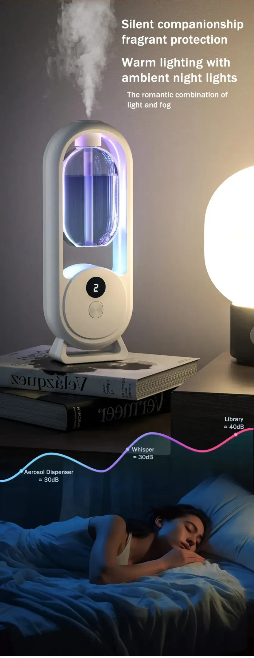 Rechargeable 5-Mode Aromatic Diffuser - Timed Essential Oil Air Freshener for Bedroom, Living Room & Bathroom 50ml - Image 6