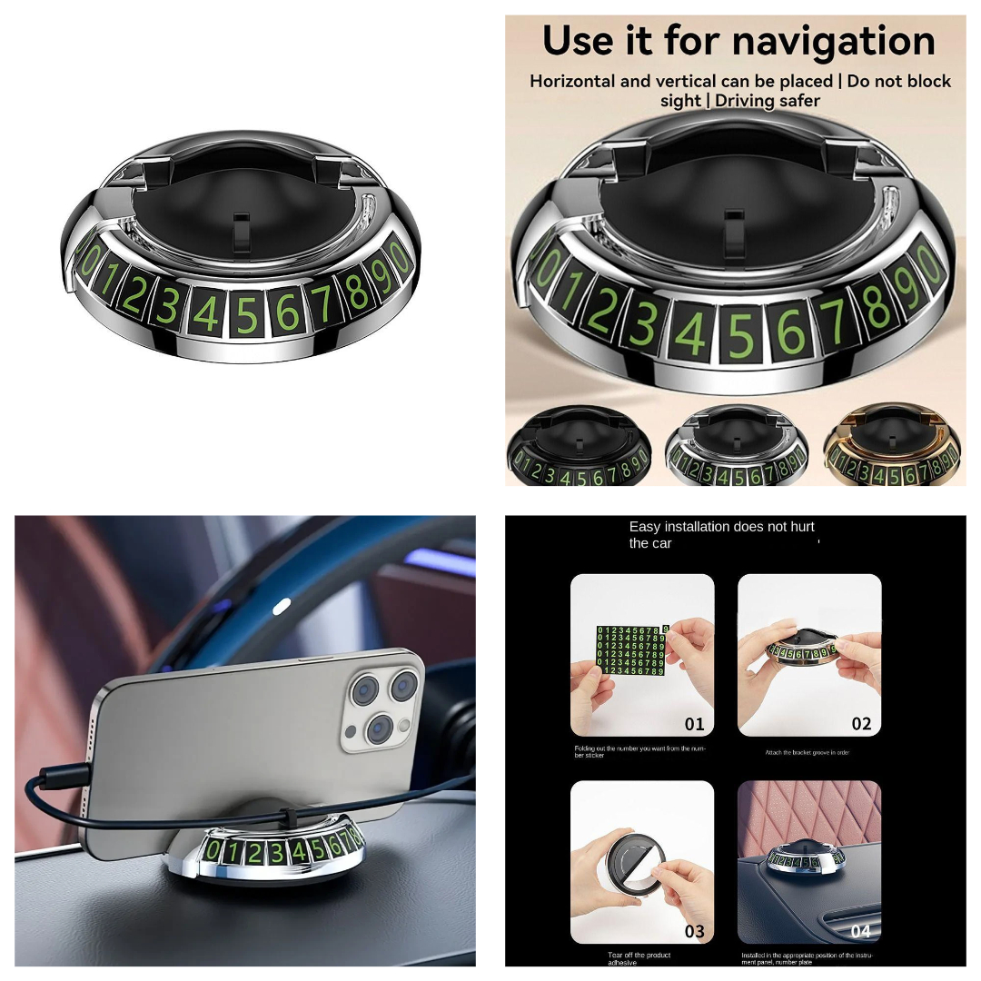 2 in 1 Dashboard Car Phone Holder with Navigation Bracket - 360° Rotation Phone Bracket For Car Use - Random Color - Image 3