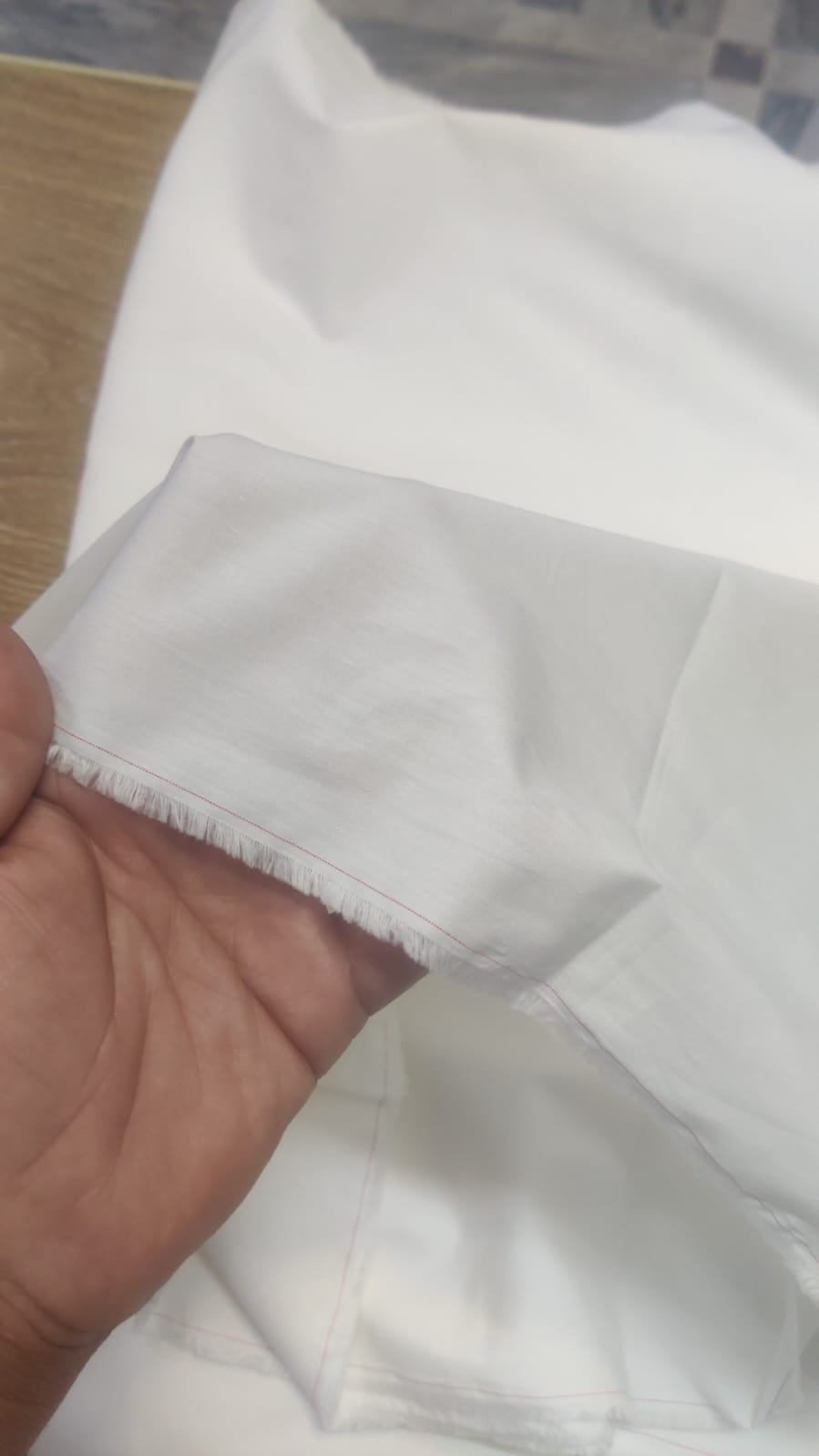 2 Piece OFF WHITE UNSTITCHED FABRIC Gents Cotton - Image 4