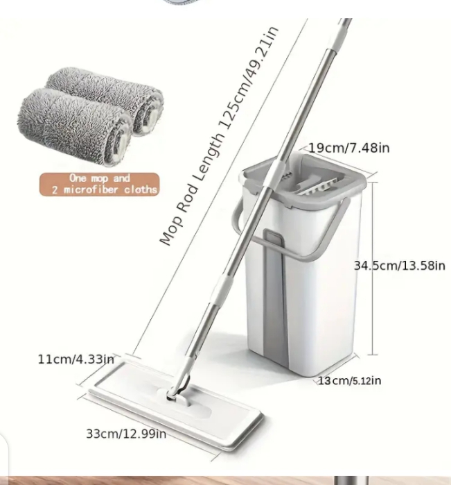 Mop Floor Squeeze Mop with Bucket - Hardwood & Wood Floor Rotary Scrubbing Mop for Easy Household Cleaning ( Random Color ) with box - Image 6