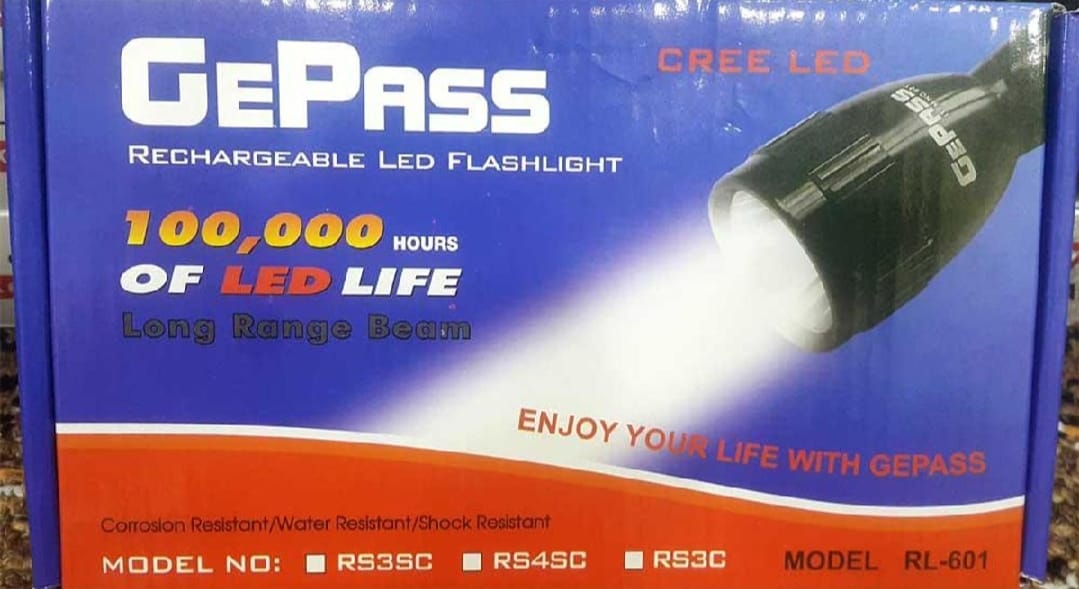NEW EMERGENCY GePass Rechargeable LED Flashlight, 100,000 Hours of LED Life, Long Range Beam, CREE LED, Outdoor and Indoor Lights, Bright Light, Camping Torch | GeePas RL 601 - Image 5