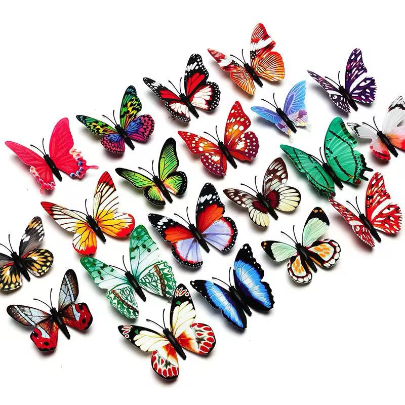 Pack of 12 3D Simulation Butterfly Fridge Magnet Decoration Craft buterfly magnets Butterfly Picks Ornaments Wall Decor (Random Design) - Image 5