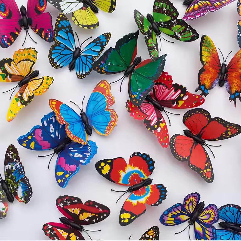 Pack of 12 3D Simulation Butterfly Fridge Magnet Decoration Craft buterfly magnets Butterfly Picks Ornaments Wall Decor (Random Design) - Image 7