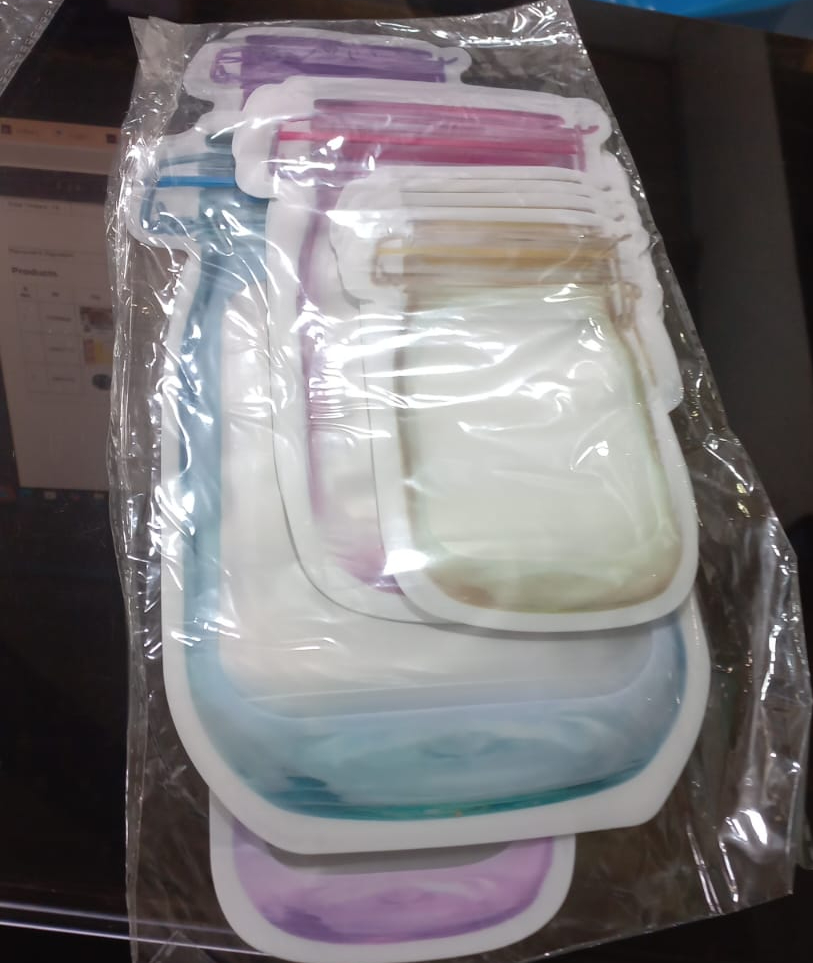 11 Pcs Mason Jar Bags Food Nuts Candy Cookies Ziplock Bags Seal Kitchen Fresh Storage Organizer Bags (mixed size ) - Image 3