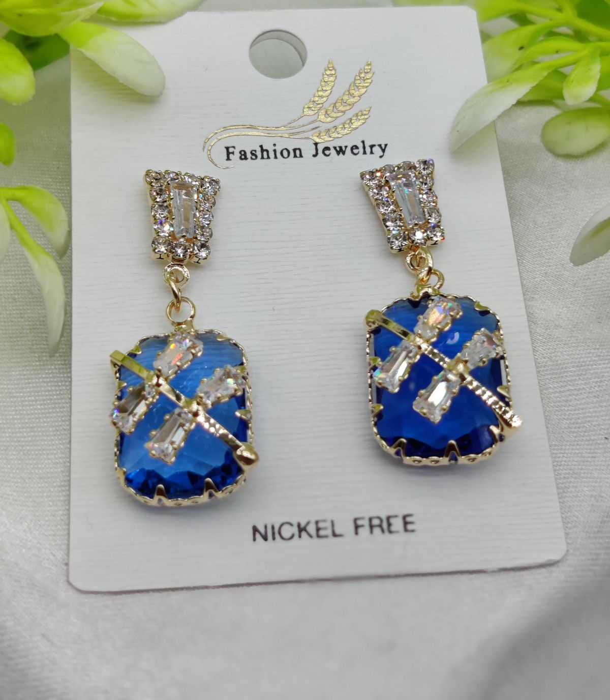 Imported Exquisite Sapphire-Blue Crystal Drop Earrings - Nickel Free | Girls Earrings | Women Earrings | Jewellery - Image 2