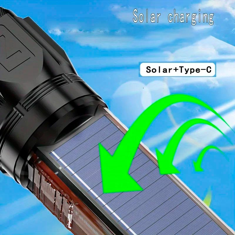 X-46 Multifunctional Flashlight - Telescopic Zoom, Type-C Charging, Power Bank & Multiple Light Modes - Image 9