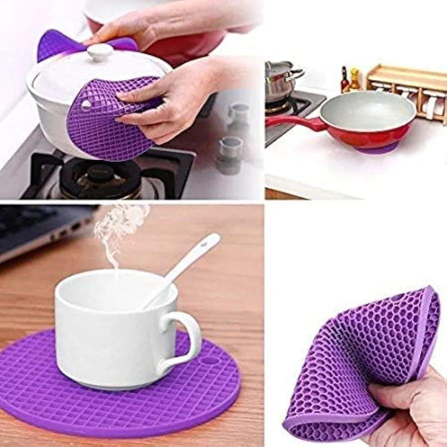 Multifunction Original Heat Resistant Silicone Mat Nonslip Pads Pot Holder Table Place mat (random color) - Image 4