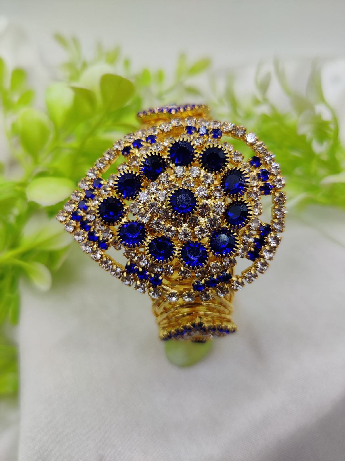 Imported Royal Sapphire Glam Bracelet | Golden Sapphire Elegance Bracelet | Adjustable Bracelet – Best Quality Artificial Bracelet For Girls & Women ( Random Color ) - Image 6