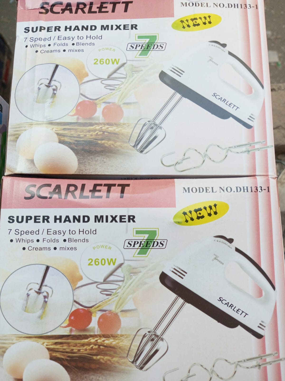 DH-133 Scarlett Multifunctional 7 Speed Mini Mixer Electric Food Blender Scarlett Handheld Mixer Egg Beater Automatic Cream Food Cake Baking Dough Mixer - Image 2
