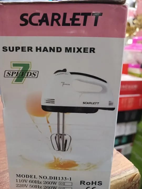 DH-133 Scarlett Multifunctional 7 Speed Mini Mixer Electric Food Blender Scarlett Handheld Mixer Egg Beater Automatic Cream Food Cake Baking Dough Mixer - Image 3