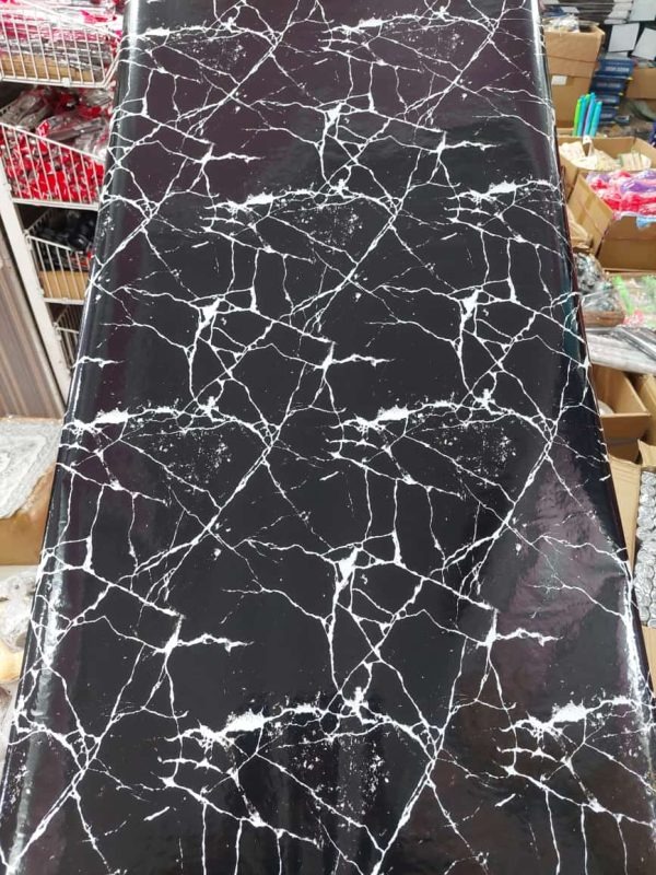 Self-Adhesive Kitchen Marble Sheet- Waterproof Heat Resistant Sheet for Living Room, Bathroom, Kitchen Countertops, Wall – Anti Oil And Heat Resistant Wallpaper Black Sheet ( 60 x 200 Cm ) - Image 2