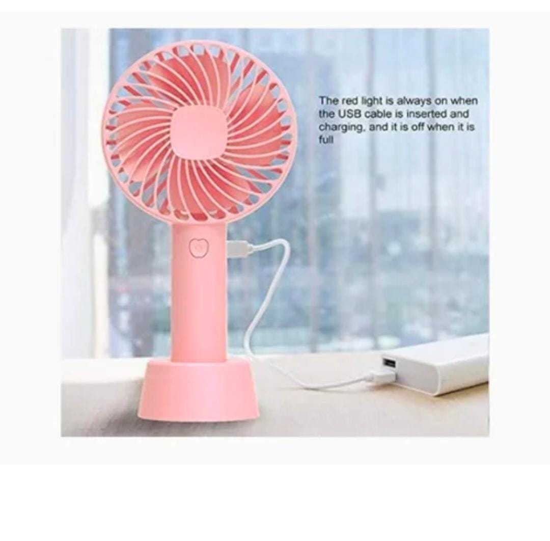Portable USB Rechargeable Fan | Handheld 3 Speed Strong Wind Electric Small Mini Cooling Fan (random color) - Image 4