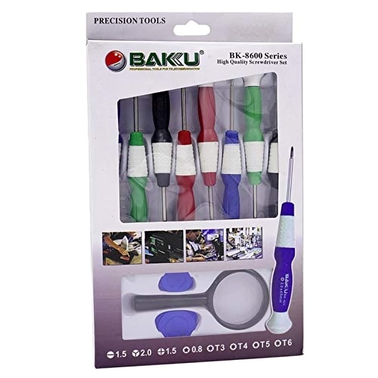 Baku 11 Pcs BK- 8600 Stainless Steel Precision Screwdriver Tool Kit Set For Mobile Laptop Repairing - Image 3