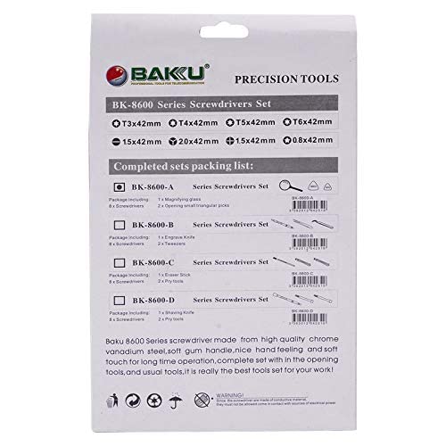 Baku 11 Pcs BK- 8600 Stainless Steel Precision Screwdriver Tool Kit Set For Mobile Laptop Repairing - Image 6