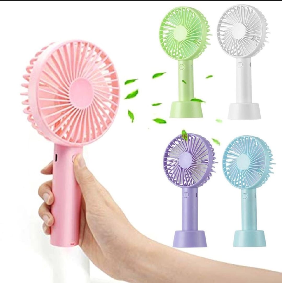 Portable USB Rechargeable Fan | Handheld 3 Speed Strong Wind Electric Small Mini Cooling Fan (random color) - Image 3