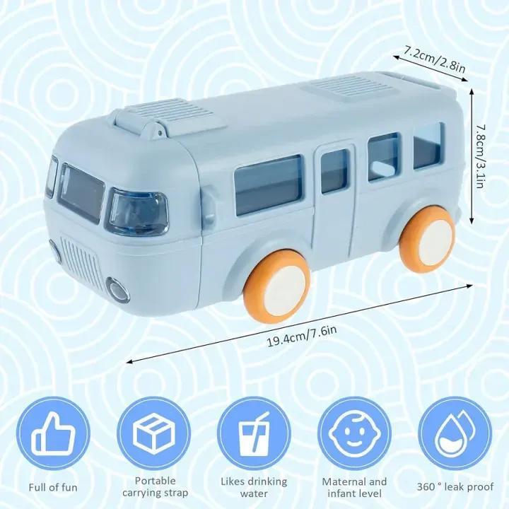 School Bus Water Bottle (Straw Bottle) | School Bus Design Kids Water Bottle - Image 8