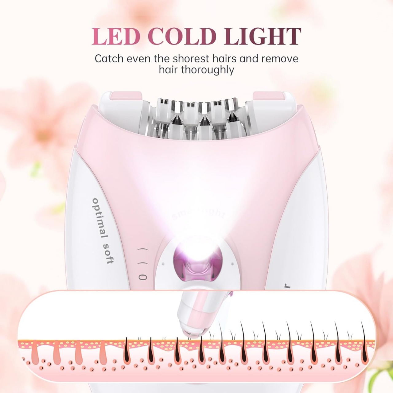 Daling DL-6032 Cordless Ladies Epilator with 2-Speed Adjustment, Painless Hair Removal, Rechargeable, Compact and Easy to Use for Legs, Arms, Underarms - Image 8