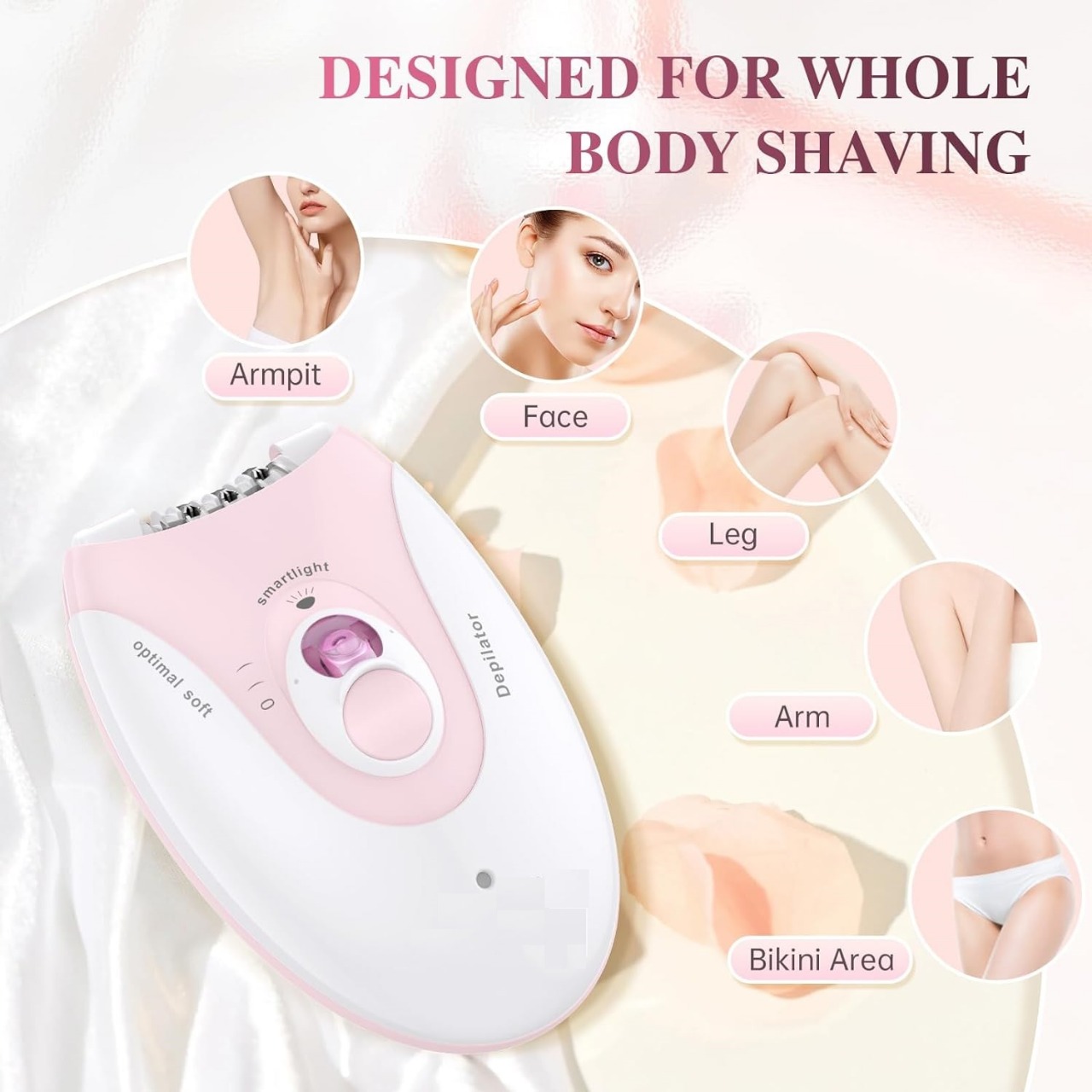 Daling DL-6032 Cordless Ladies Epilator with 2-Speed Adjustment, Painless Hair Removal, Rechargeable, Compact and Easy to Use for Legs, Arms, Underarms - Image 7