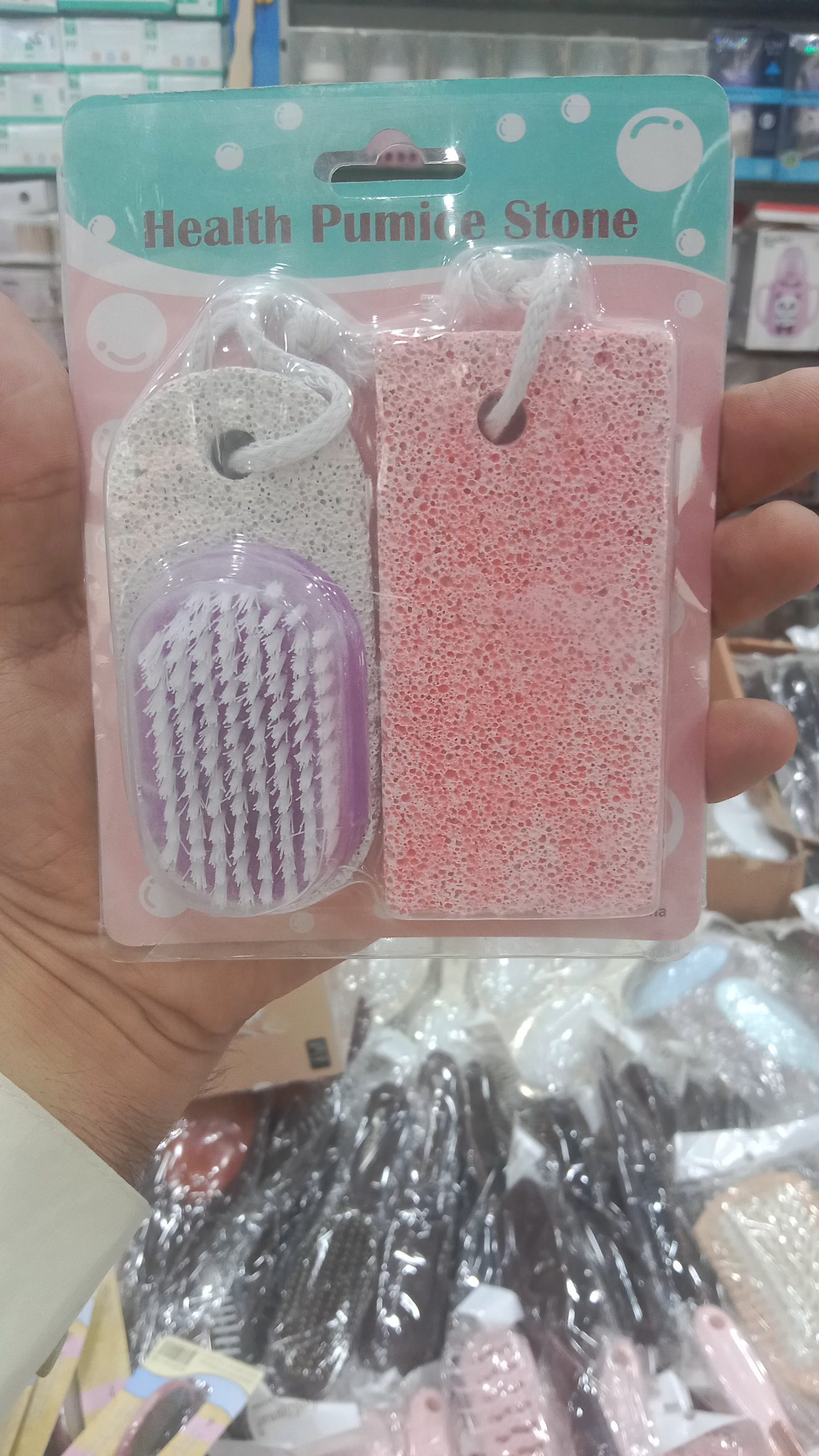 Foot Care Pumice Stone For Feet For Feet Hands And Body Dead Skin Remover Tool | Pumice Foot Grinding Stone Two Piece Set to Remove Dead Skin Calluses Clean Stone Nail Brush to Remove Dirt - 02 PCs - Random Color - Image 8