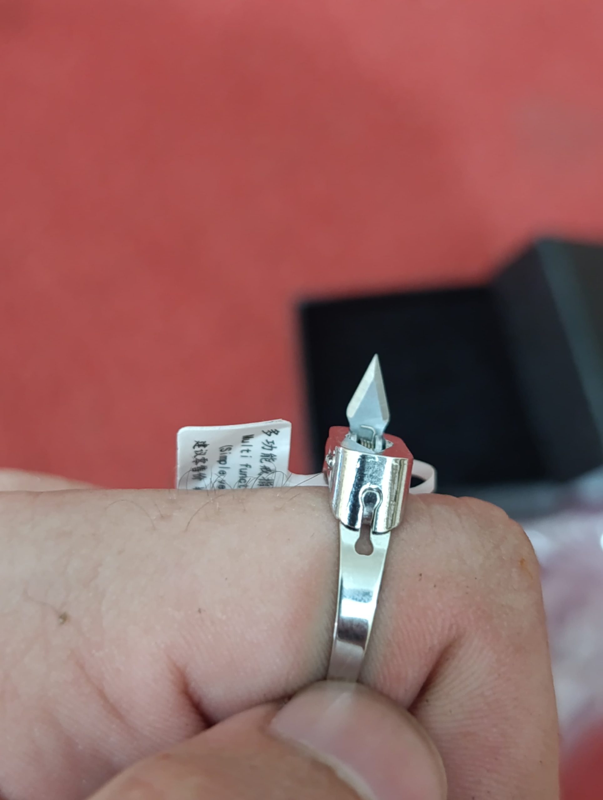 Stainless Steel Self-Defense Ring with Hidden Blade - Adjustable Mini Knife Ring for Personal Safety - Wearable Concealed Protection Tool for Men & Women - Image 4