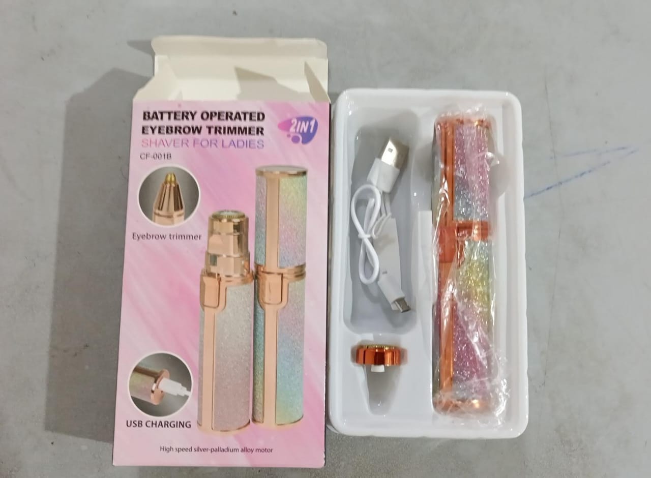 2 in 1 Electric Eyebrow Trimmer and Shaver, Flawless Hair Remover 2 in 1 Hair Remover Trimmer For Women, Flawless Facial Machine Razor, Painless Eyebrow Removal (Rechargeable) - Image 2