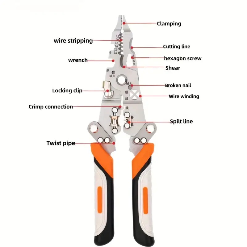 Foldable 8-in-1 Wire Stripping & Cutting Multi-Tool - Image 5