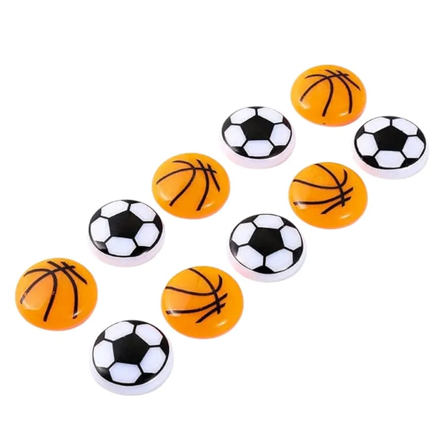 Basketball & Football Refrigerator Magnets - Set of 10 Durable Sports-Themed Decorative Magnets (1.5 x 1.5 Inches) - Image 9
