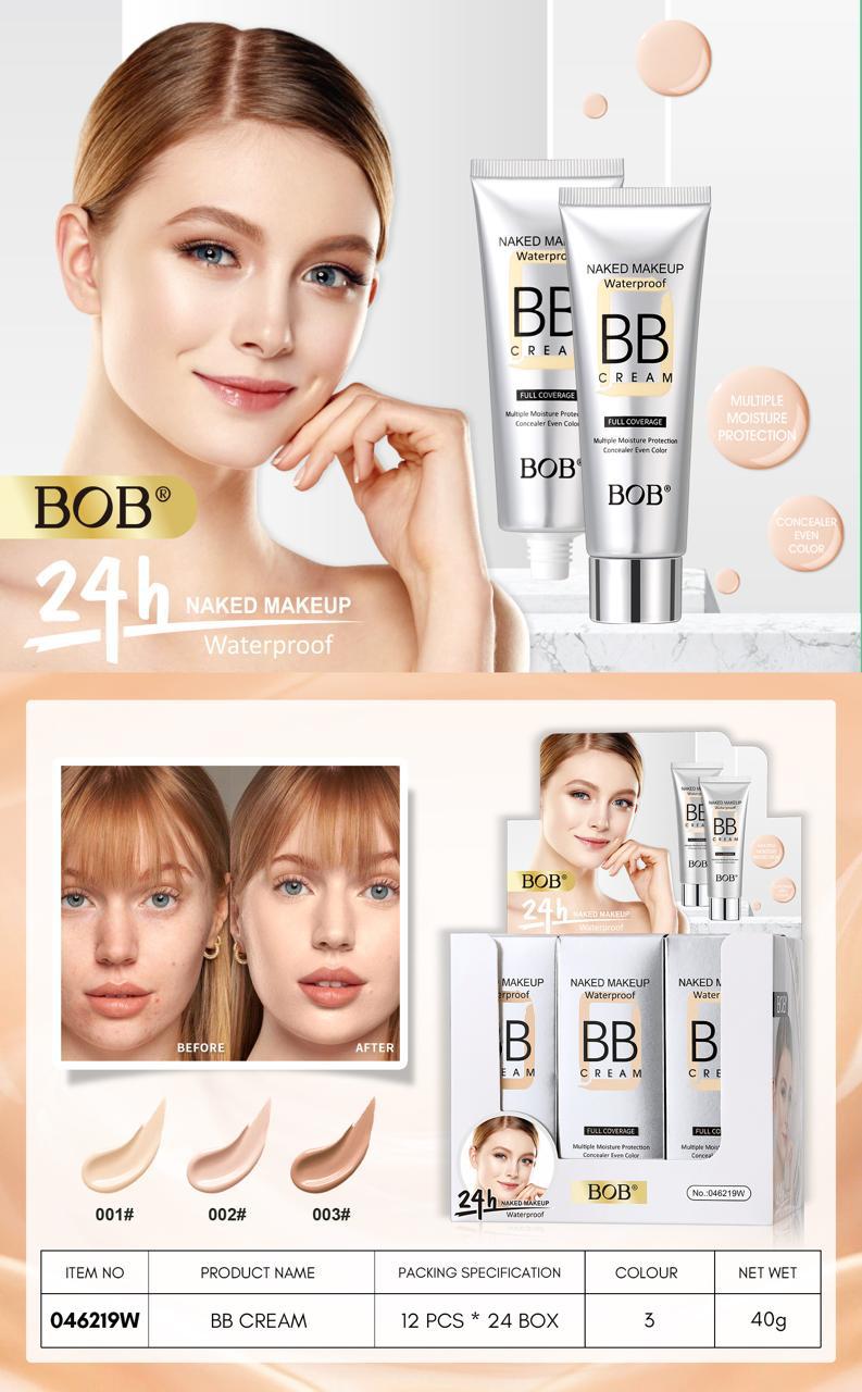BOB Naked Makeup Waterproof Full Coverage BB Cream - 40 Gram Pack, Original Long-Lasting Formula - Image 4